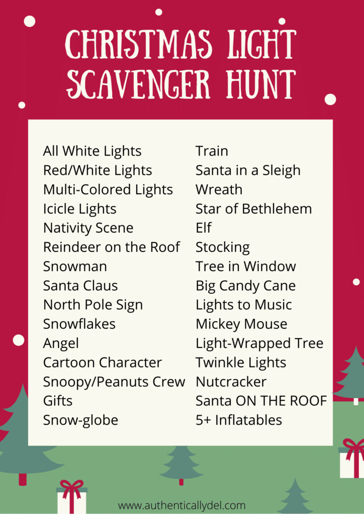 Christmas Light Scavenger Hunt
