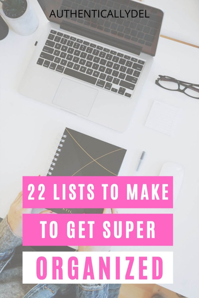 lists to get organized 