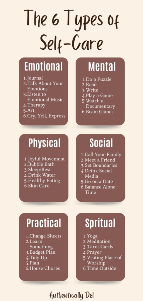 different types of self-care