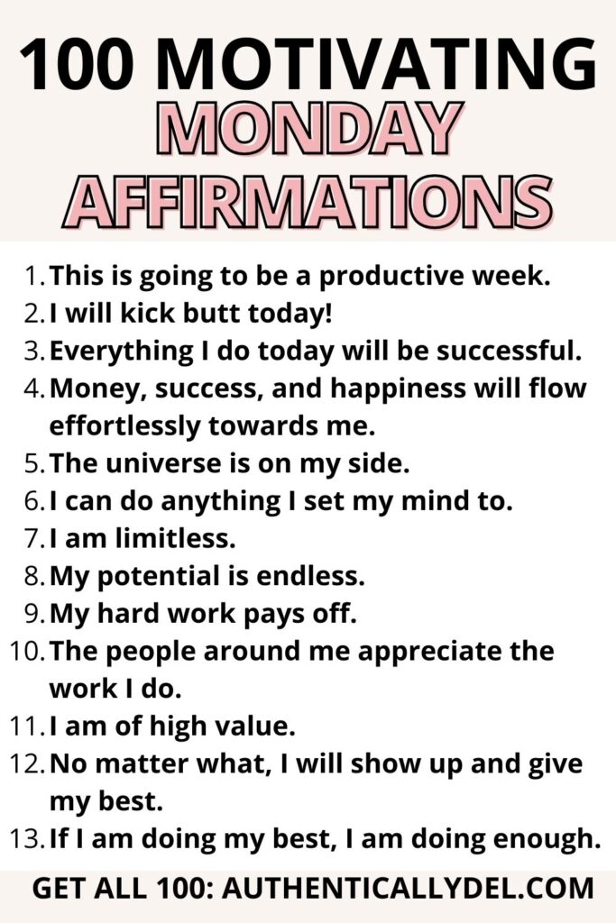 motivational monday affirmations