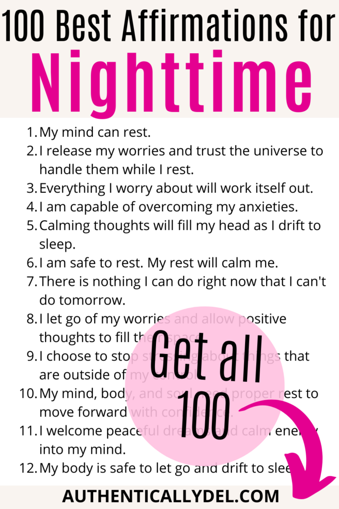 100 best bed time affirmations for night