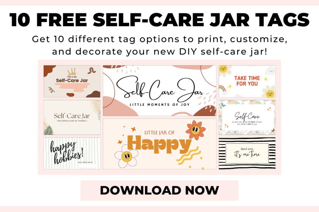 free self-care jar tags