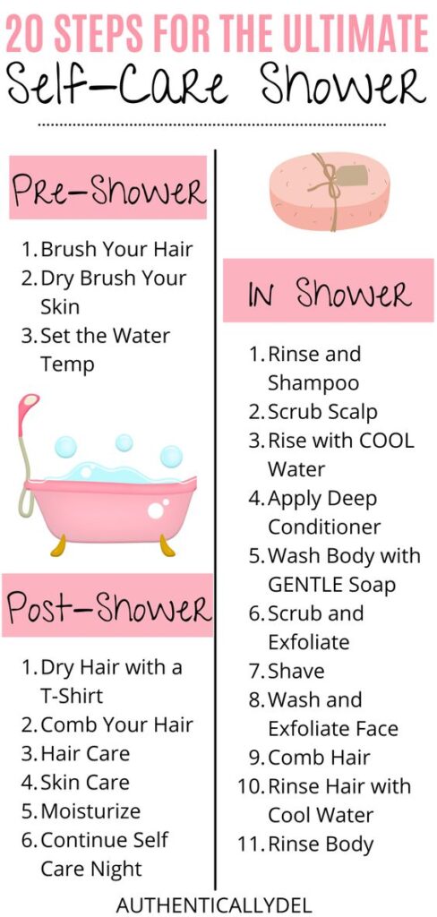 20-step self-care shower routine