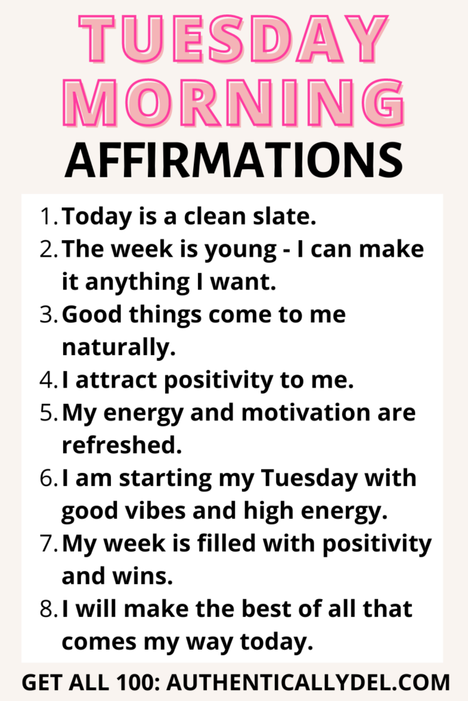 Tuesday morning affirmations