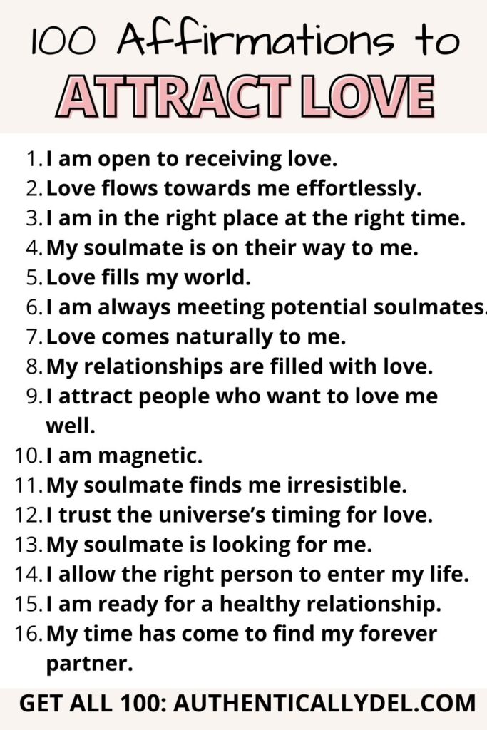 100 Soulmate Affirmations to Attract Love Authentically Del