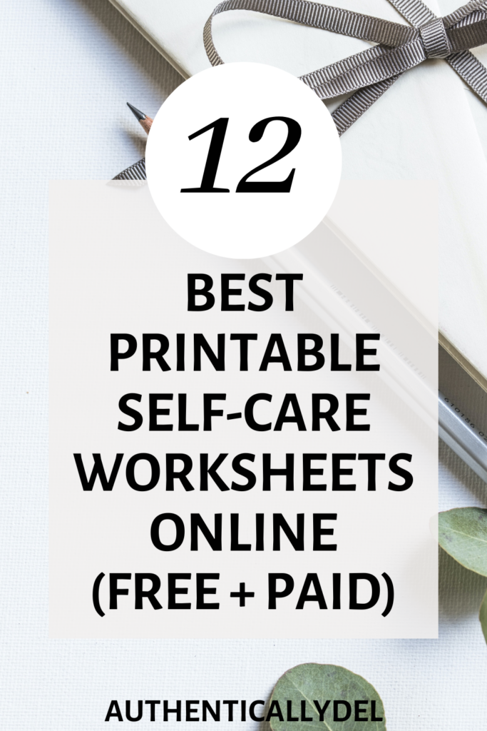 free self care worksheets pdf
