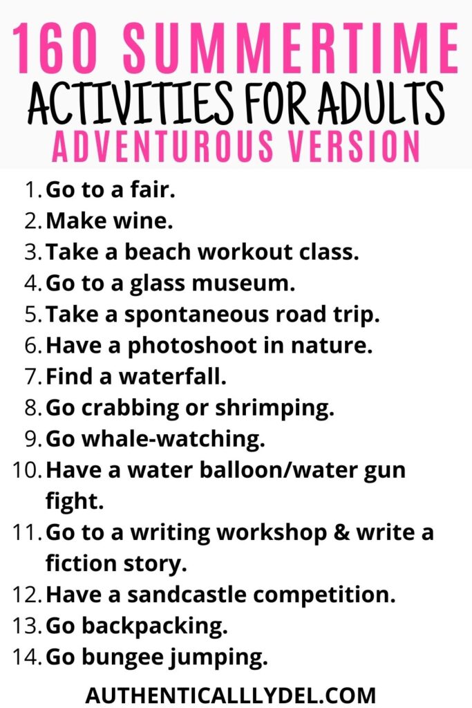 unique summer bucket list ideas for adults 