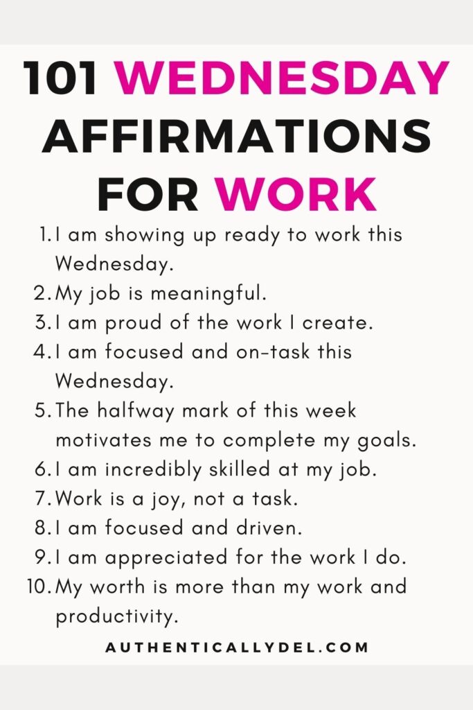 Wednesday work affirmations