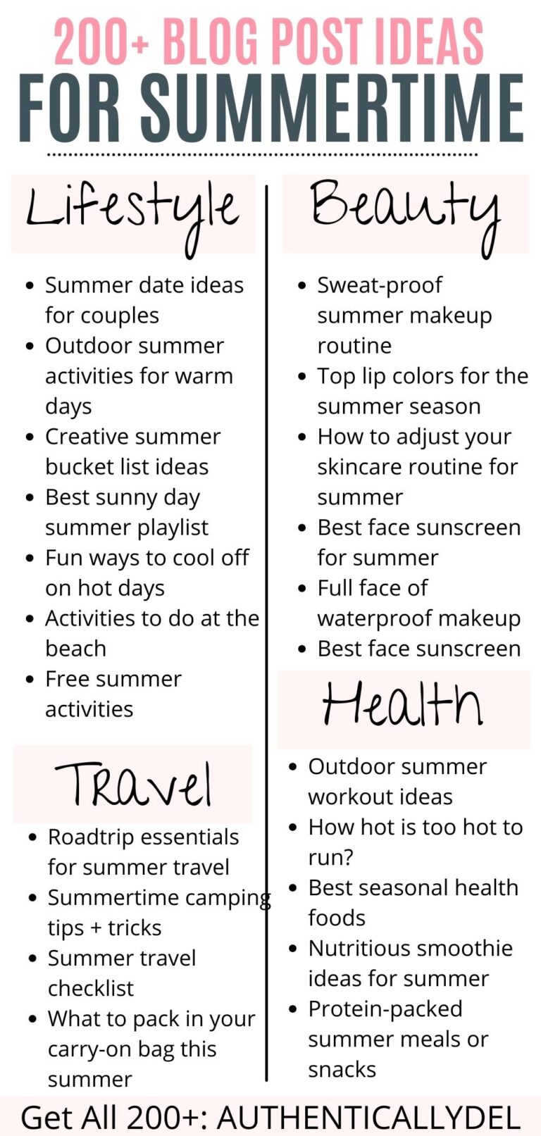 Summer Blog Example 200+ Summer Blog Post Ideas for All Bloggers