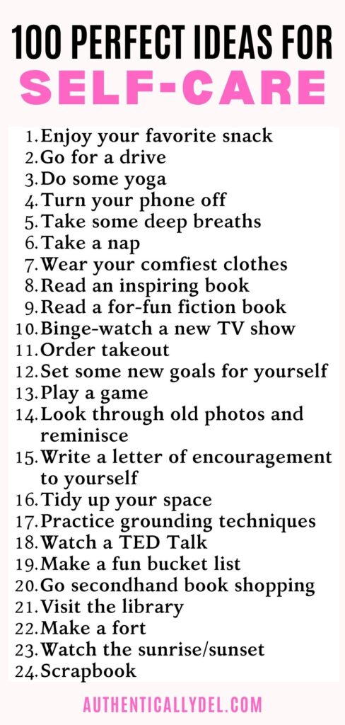 self care ideas list pdf