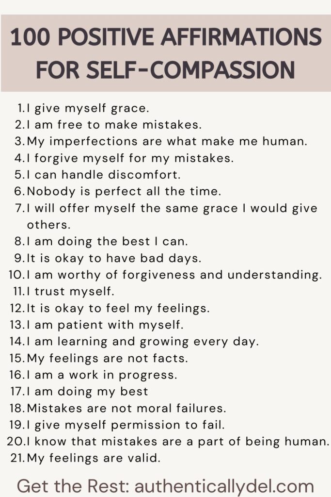100 affirmations for self-compassion