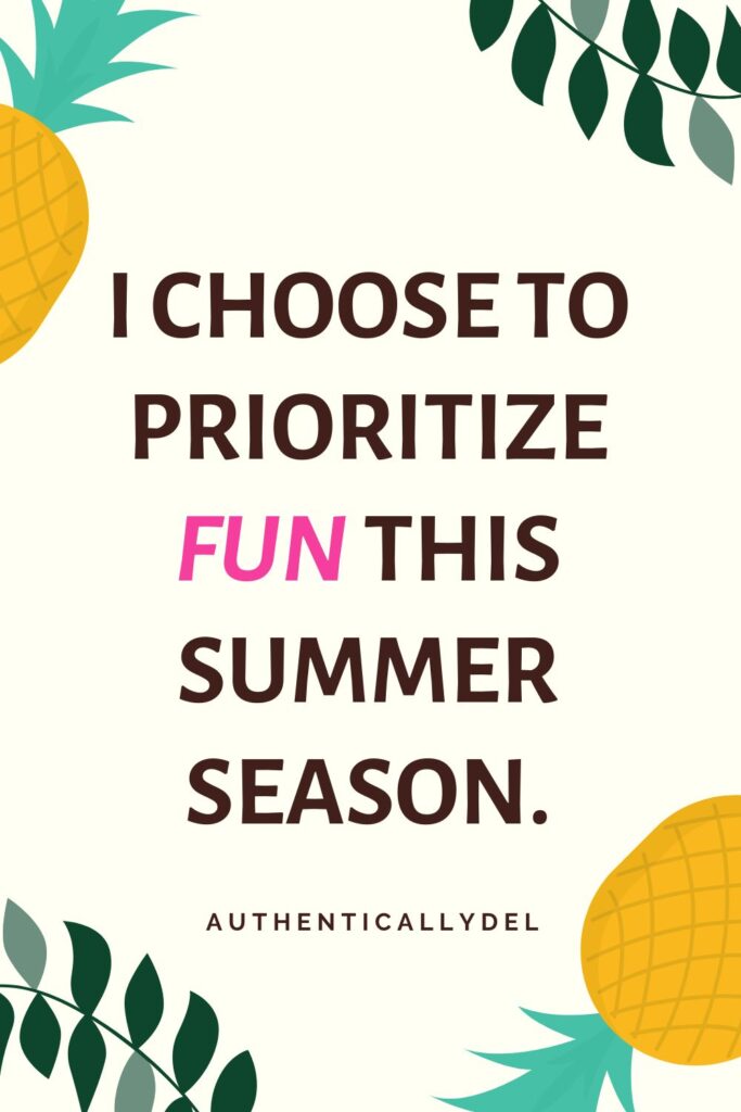 fun summer affirmations