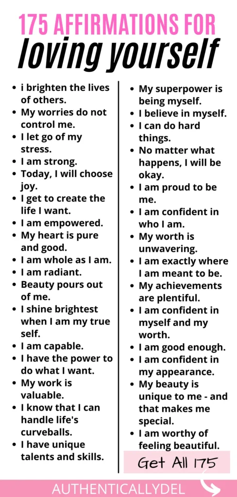 self love and confidence affirmations
