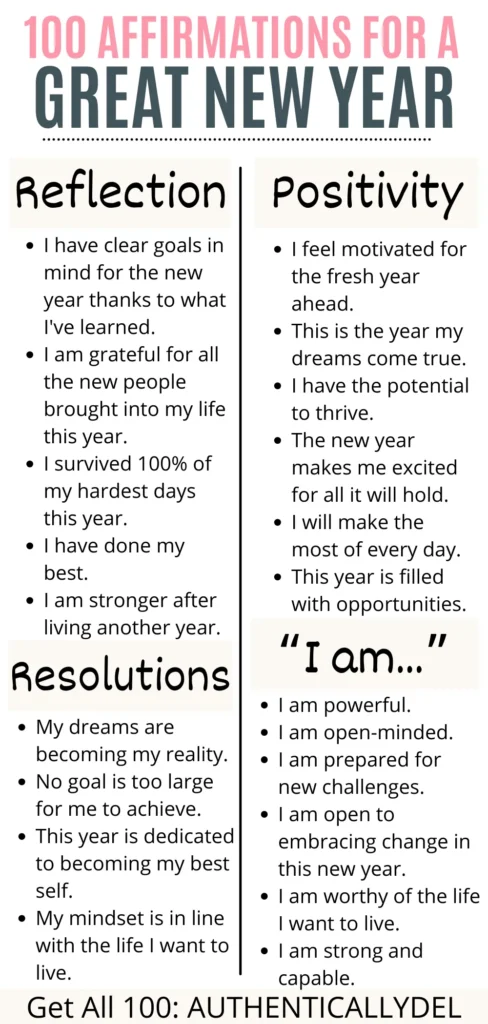 new year positive affirmations