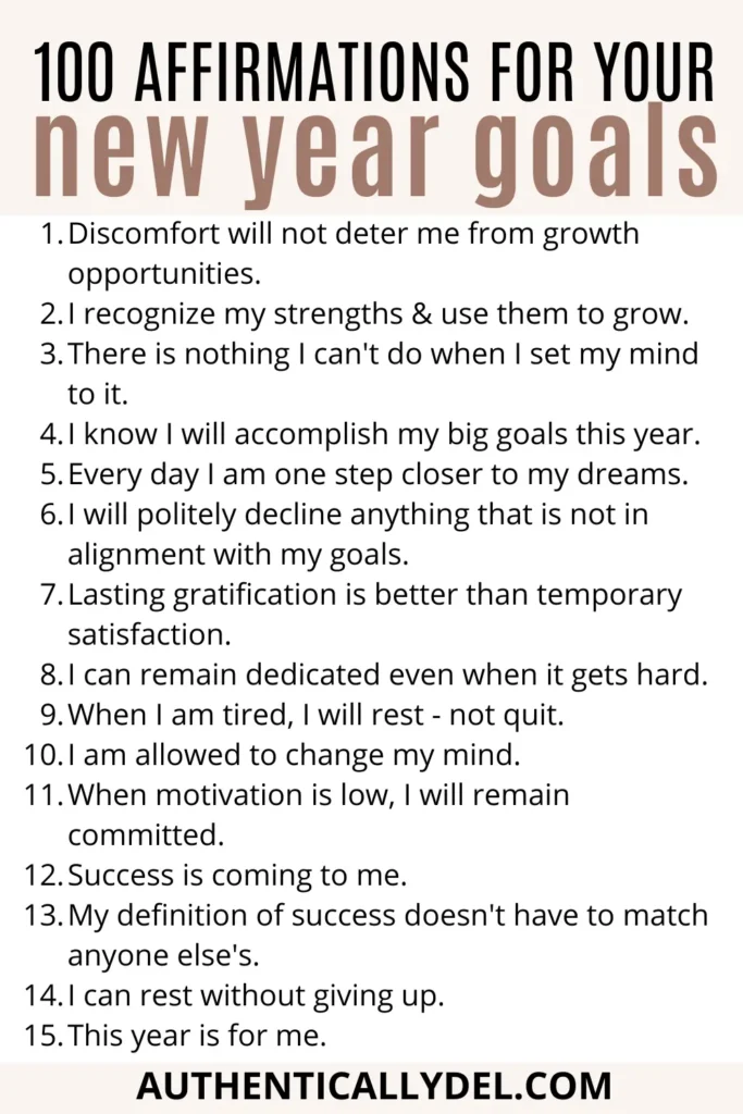 new year goals affirmations